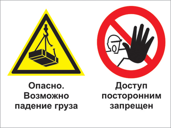Кз 32 опасно - возможно падение груза. доступ посторонним запрещен. (пластик, 600х400 мм) - Знаки безопасности - Комбинированные знаки безопасности - Магазин охраны труда ohranatruda-shop.ru