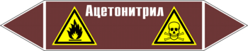 Маркировка трубопровода "ацетонитрил" (пленка, 507х105 мм) - Маркировка трубопроводов - Маркировки трубопроводов "ЖИДКОСТЬ" - Магазин охраны труда ohranatruda-shop.ru
